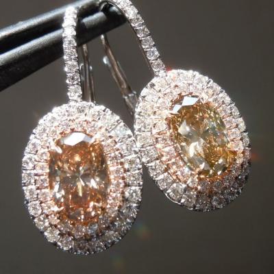 China FASHIONABLE luxury earrings for women 2021 circles yellow zircon rhodium plated environmental copper earrings anniversary for sale