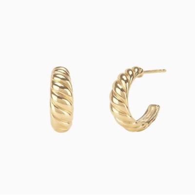 China TRENDY gold plated alloy twisted style spiral circles loop earrings for women girls big cc circle punk earrings for sale