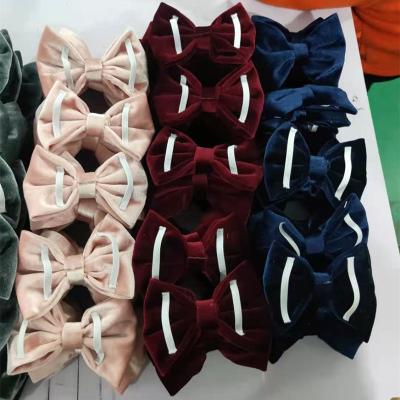 China New Viable High Quality Velvet Bows For Pet Goods, Small Animal Hand Sewing Bow Tie Cat Bow Tie Clothes Color Dog Accessories for sale