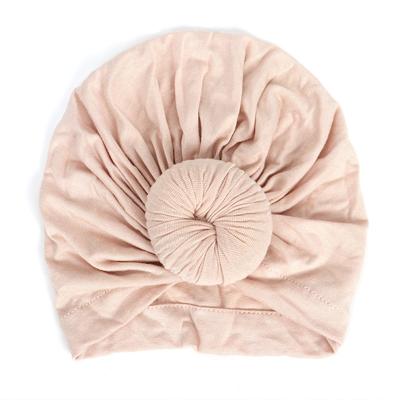 China Babies Turban Hats 2021 New Handmade Turban Hats For Baby Toddler Hair Accessories Cotton Top Knot Beanie Hat Newborn Headwrap Baby Girl Headband for sale