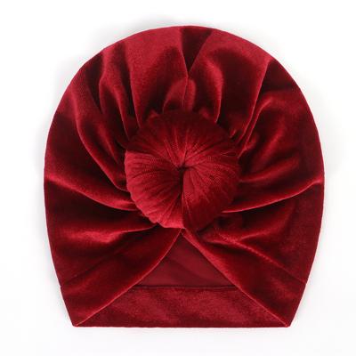 China Cute Donut Beanie Hat For Boy Girls Velvet Baby Turban Hats 2020 Baby Turban Hats Outwear Mix Colors for sale