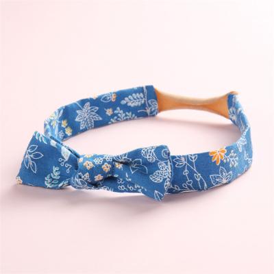 China New Fashion Spring Summer Cute Floral Print Babies' Nylon Headbands, Cotton Fabrich Cute Elastic Turban Headband, Princess Hairs for sale