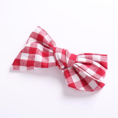 China Toddler Girls Head To Wear New Arrvieed Teenagers Plaid Bows Hairpins Kids Cloth Cotton Knotbow Hair Clips Hair Accessories for sale