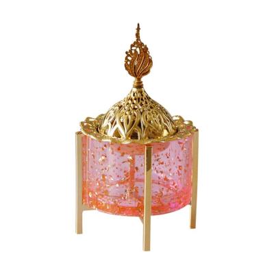 China Censer Arabic Censer Gold Metal Resin Incense Holder Chinese Luxury Arab Censer Censer Home Decor for sale