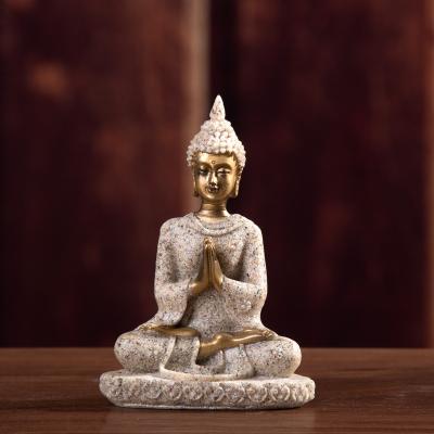 China Other Handmade Sandstone Meditation Buddha Statue Sculpture Figurine Meditation Miniatures Ornament Statue Home for sale