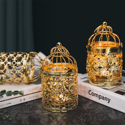 China Candlestick Metal Tealight Candle Holder China New Design Hanging Lantern Birdcage for sale