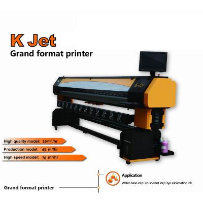 China High speed hotels banner printer 3.2m solvent printer with 8 heads KM512 14PL eco solvent printer for sale