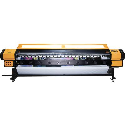 China Hotels Banner Printer 3.2m Super High Speed ​​Solvent Printer With 8 Heads KM1024i Outdoor Inkjet Printer for sale