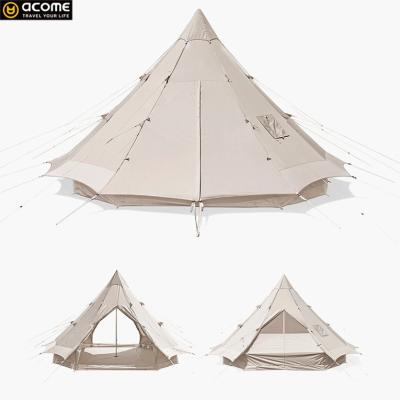 China Large Glamping Durable Luxury Acome Canvas Bell Tent Cotton Family Teepee Tents for sale