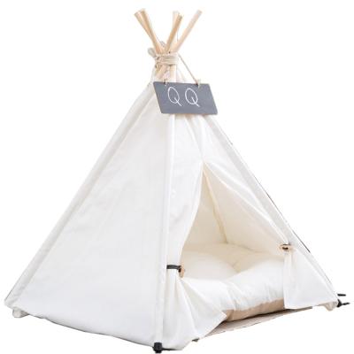 China 2020 ACOME Indoor Play Large Size Pet Teepee Dogs Cushion Beds Tents Wooden Room for sale