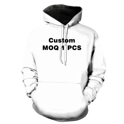 China MOQ 1PCS QUICK DRY CUSTOM your design high quality plus size 3D sublimation printing men's hoodies for sale