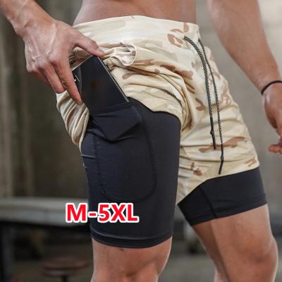 China Anti-Wrinkle Pantalones Cortos Deportivos Para Hombre White Custom Logo 2 In 1 Striped Athletic Sports Mesh Jogger Pants Gym Men Running Shorts for sale