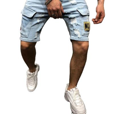 China 2022 fashion custom men's big jeans side cargo shorts men's jeans QUICK DRY for sale