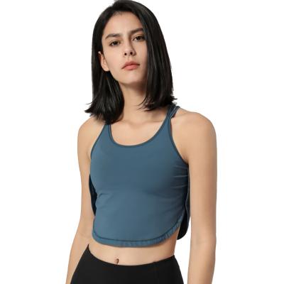 China Breathable Wholesale Custom Sports Bra Women Naked Feel Running Sporty Crop Top Ladies Fitness Top for sale