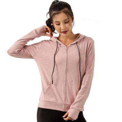 China Wholesale Hot Selling Breathable Women Fitness Coat For Workout Ladies Gym Sporty Hooded Sports Top for sale