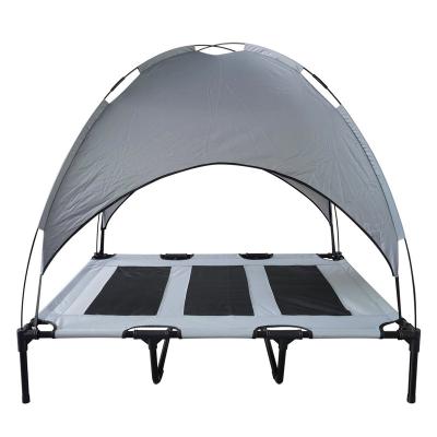 China Viable New Arrival Portable Chew Proof Raised Easy Waterproof Carry Pet Cot Folding Outdoor Elevated Dog Bed With Canopy for sale