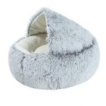 China Viable Hot Sale Fluppy Faux Fur Donut Bed Around Pet Bed For Dog And Cat Factory In Stock Drop Shipping Directly Sell Dropshipping for sale