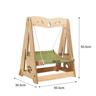 China Stocked New Design Stretching Cat Hammock Rolling and Shaking Durable Wooden Pet Rockingng Comfortable Hanging Chair Cat Be Wholesale Hot Sale for sale