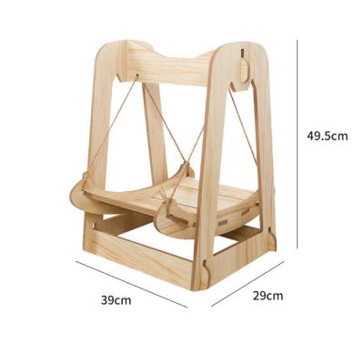 China Wholesale Universal Detachable Pet Bed Four Seasons Cat Hammock Wooden Shaker Cat Rocking Cradle High Quality Swing Chair for sale