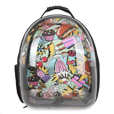 China Portable Transparent Bag Stored Cat Breathable Backpack Pet Carrier Bag Space Capsule Pet Bag Pet Backpack Outside for sale