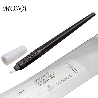 China 18U Professional Permanent Pen Black Microblading Blade Disposable Manual Pen For 3D Eyebrow Tattoo for sale