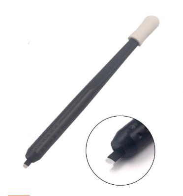 China Permanent High Quality Manual Eyebrow Pins Black Microblading Needle 12U 14U 18U 21U Factory Disposable With Sponge for sale