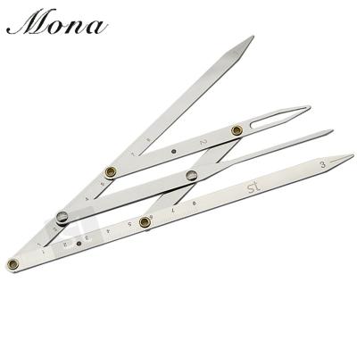 China 3D Silver Eyebrow Microblading Tools Stainless Steel Scale Ratio Divider Measuring Ruler for sale