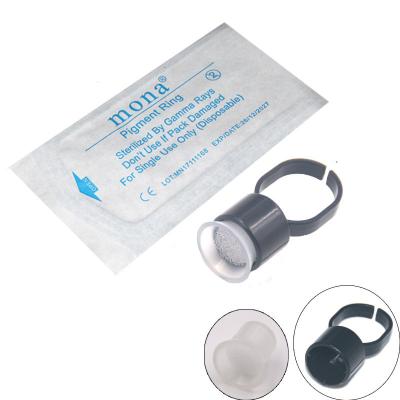 China Microblading Ring Cups with Disposable Sponge Tattoo Eyebrow Dye Holder for Permanent Makeup Accessories C2 for sale