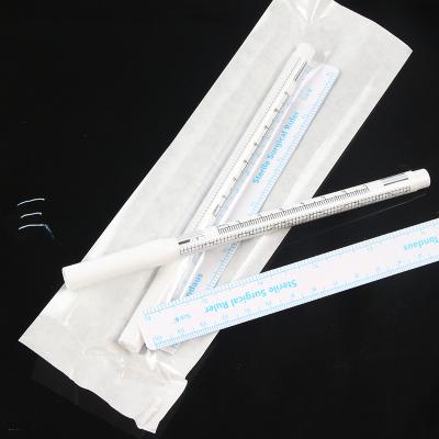 China Permanent Makeup Eyebrow Microblading Permanent Makeup Skin Marker Pen With Ruler Microblading Marker Pen For Eyebrow for sale