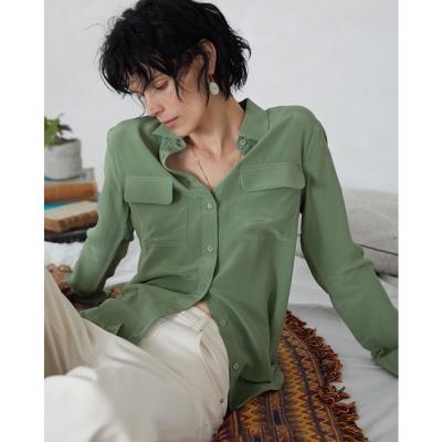 China 2022 New OEM Manufacturer Comfortable Elegant High Quality 100% Silk Blouse Long Sleeve Anti-pilling Women's Blouse for sale