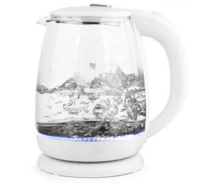 China 360 Degree Low Borosilicate Tea Kettle 360 ​​Degree Rotation Low Glass Electric Blue Lighting Reflection for sale