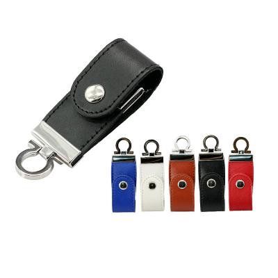 China Promotional Gift Leather Drive 16gb 32gb Leather Pen Drive Metal Keychain Flash / Usb Stick 1tb 2tb Leather Case 8gb for sale