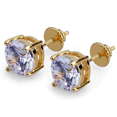 China New CLASSIC Style Colorful Stone Ear Studs Jewelry 18k Gold Plated Geometric Zircon Stud Earrings for sale