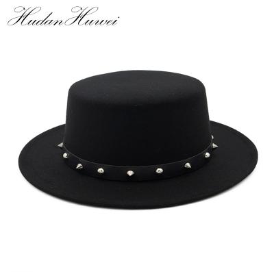 China Original Plush Flat Surface Hat Fashion Decorated Formal Hat for sale