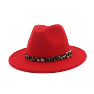 China Wholesale Picture Felt Fedora Hats Unisex Women Panama Hats With Leopard Band For Man for sale