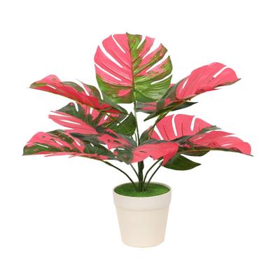 China Contemporary Wholesale High Quality Bonsai Plant Artificial Monstera Evergreen Potted Tree For Decoration for sale