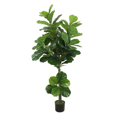 China Contemporary Artificial Indoor Plastic Tree Bonsai Plants Potted Ficus Tree Banyan for sale