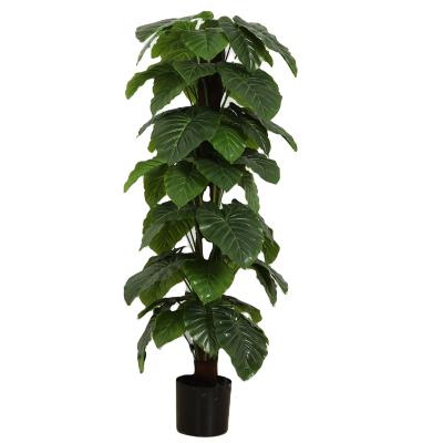 China Minimalist Imported Plant Large Green Plastic Tree 145cm Artificial Leaf Tree Potted Bonsai Making Decor for sale