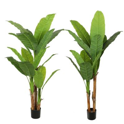 China Contemporary 3 Branches Large Artificial Leaf Artificial Banana Tree Plant Outdoor Garden for sale