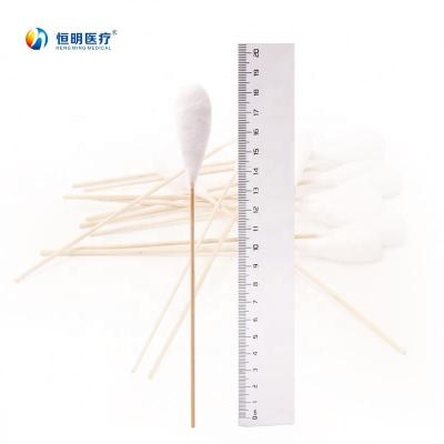 China Sterile Disposable Eco-friendly Desinfection Disposable Wooden Stick Head Wattestabchen Extra Long Cotton Swabs for sale