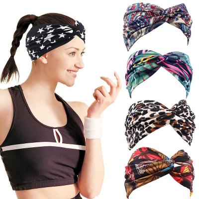 China Wholesale High Elastic Breathable Outdoor Printed Headscarf Woman Hair Band Accessories 2021 Sports Headband for sale