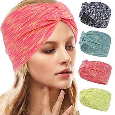 China European Button Headband Mask Turban With Button Elastic Hair Yoga Soft Sports Headbands Wholesale Beauty Headband Accessories for sale