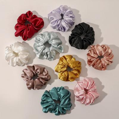 China Fashion Solid Color Satin Buns Hair Pin Fashion Simple Lazy Hair Ties Plastic Fabric Elegant Curly Hair Band Accessories For Women for sale