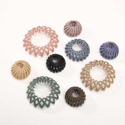 China Korean Frosted Bird's Nest Solid Color Hair Buns Hair Buns Ponytail Holder Resin Hair Ring Band Accessories Easy Hair Buns Ponytail Holder women for sale