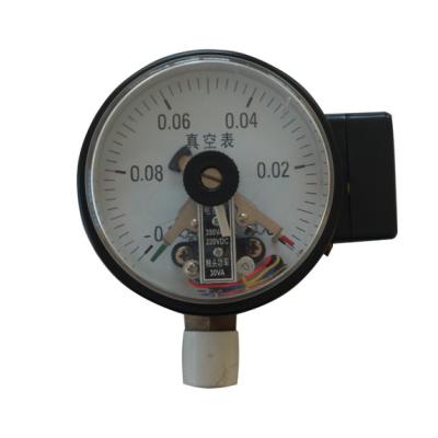 China SS304 4 Inch 100mm Black Case Steel Brass Internal Vacuum Electric Contact Pressure Gauge for sale