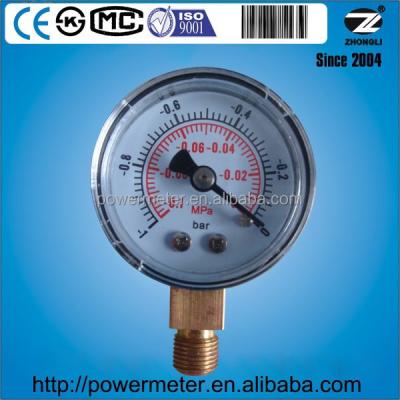 China 63mm Plastic Case Vacuum Pressure Gauge Gauge For Dual MPA And Bar Reading YTN-40 for sale