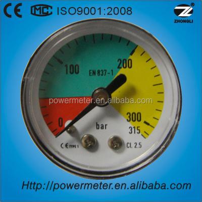 China Wise Gauge 40mm Small Pressure Gauge Manometer With Back Connection 300bar for sale