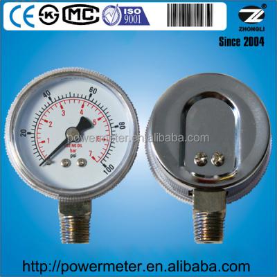 China SGS 50mm 2 Inch Pressure Gauge For Oxygen Cylinder NPT1/4 7 Bar 100 PSI Y60A for sale