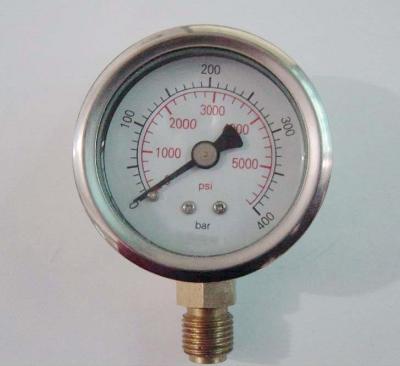 China 40mm EN 837-1 Vacuum Pressure Gauge 0-25 Half Bar Stainless Steel Gauge 40mm 1.5