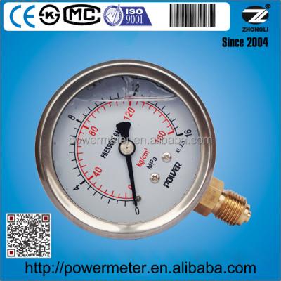 China YTN-60 63mm Oil Pressure Gauge 16 Mpa 160 Kg Or High Pressure YTN-60A Bar for sale